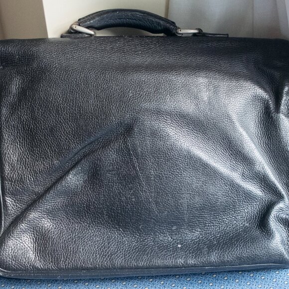 ERMENEGILDO ZEGNA VINTAGE MEN'S SOFT LEATHER BRIEFCASE WITH HANDLE - Picture 5 of 5